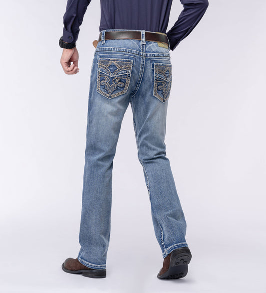 MEN'S WASH SLIM BOOT CUT JEANS